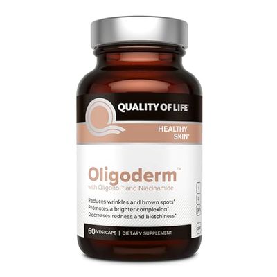 Quality of Life - Oligoderm - Premium Skin Support Supplement Featuring Oligonol and Niacinamide - 60 Capsules