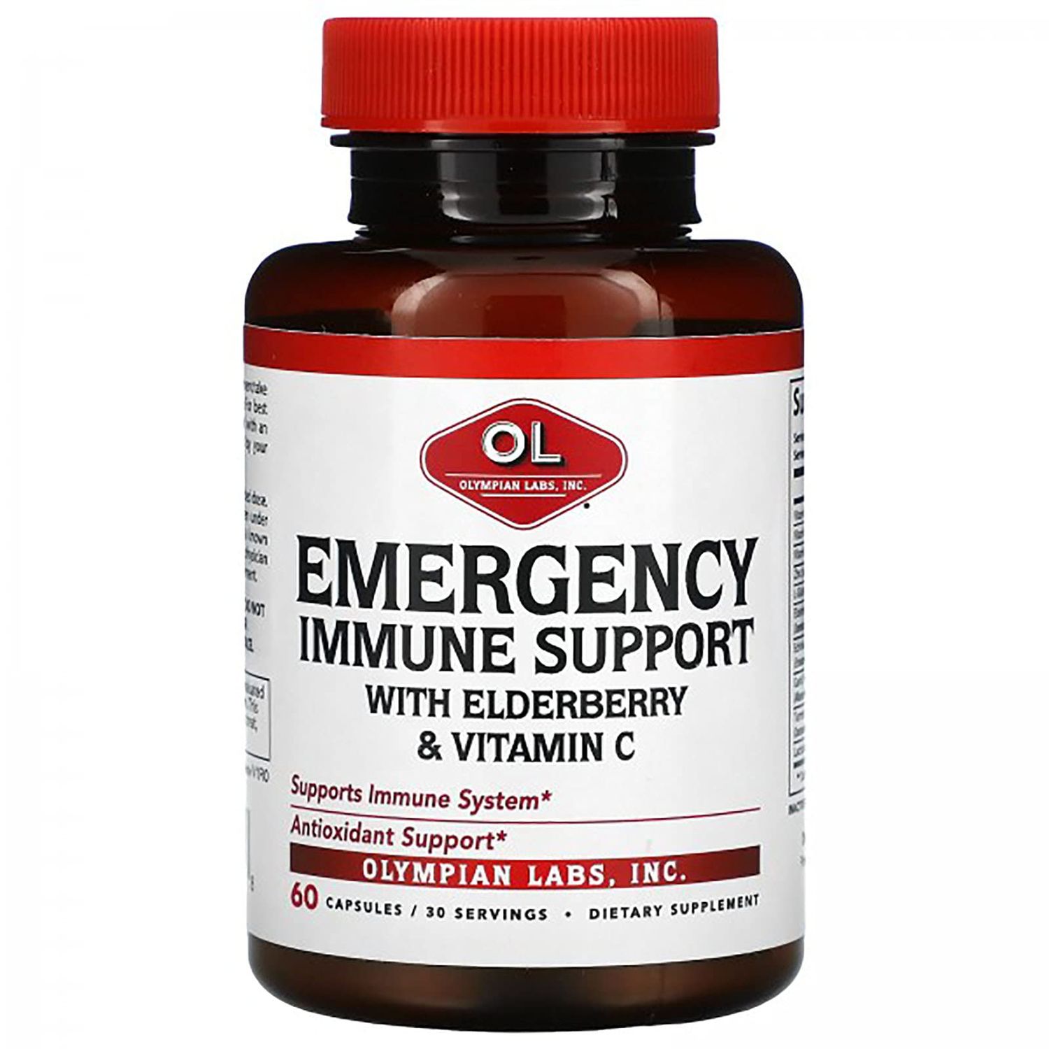 Olympian Labs Emergency Immune Support with Elberberry and Vitamin C | Supports Immune System | Antioxident | 60 Capsules