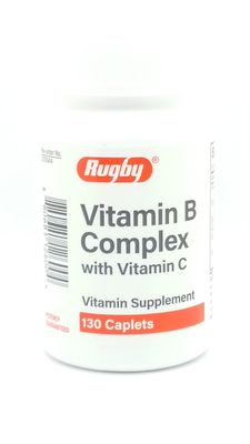 Rugby Vitamin B Complex with Vitamin C Vitamin Supplement 130 Caplets
