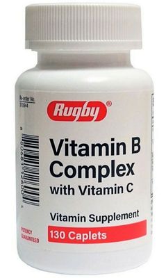 Rugby Vitamin B Complex with Vitamin C Vitamin Supplement 130 Caplets