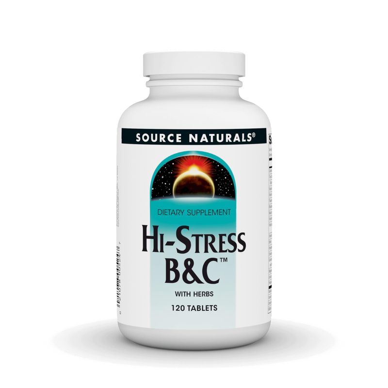 Source Naturals Hi-Stress B&amp;C with Herbs - 120 Tablets