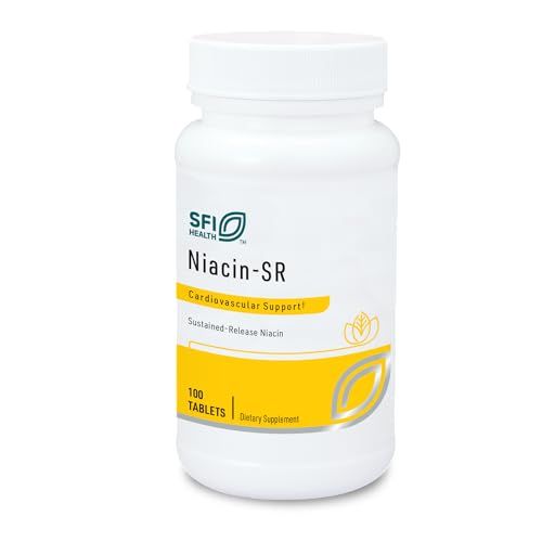 Klaire Labs Niacin-SR - 500 Milligrams Sustained Release Essential Vitamin B3 to Help Avoid Flush, Adjustable Dose &amp; Hypoallergenic (100 Scored Tablets)