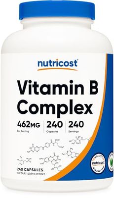 Nutricost Vitamin B Complex 462mg, 240 Capsules - with Vitamin C - Energy Complex