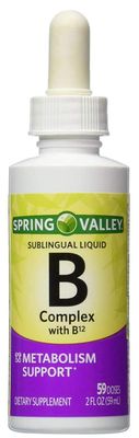 Vitamin B Complex Sublingual Liquid Drops for Adults with Vitamin B6, Vitamin B12, Niacin, Riboflavin, Pantothenic Acid - Energy Bundle w/ &#39;No Fluff&#39; Guide