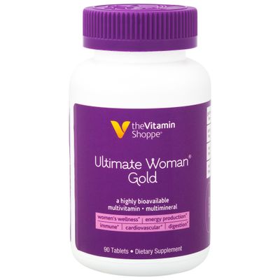 The Vitamin Shoppe Ultimate Woman Gold Multivitamin - with Iron, B Vitamins &amp; Vitamin D3 and More to Support Energy Production, Bone &amp; Immune Health - Gluten Free Multi-mineral (90 Tablets)