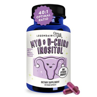 Legendairy Milk Pure Inositol Supplement - Myo Inositol and D-Chiro Inositol Capsules - Ideal 40:1 Ratio - Ovarian &amp; Fertility Support for Women - 30 Day Supply