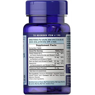 Puritan's Pride Vitamin B-Complex and Vitamin B-12-90 Tablets