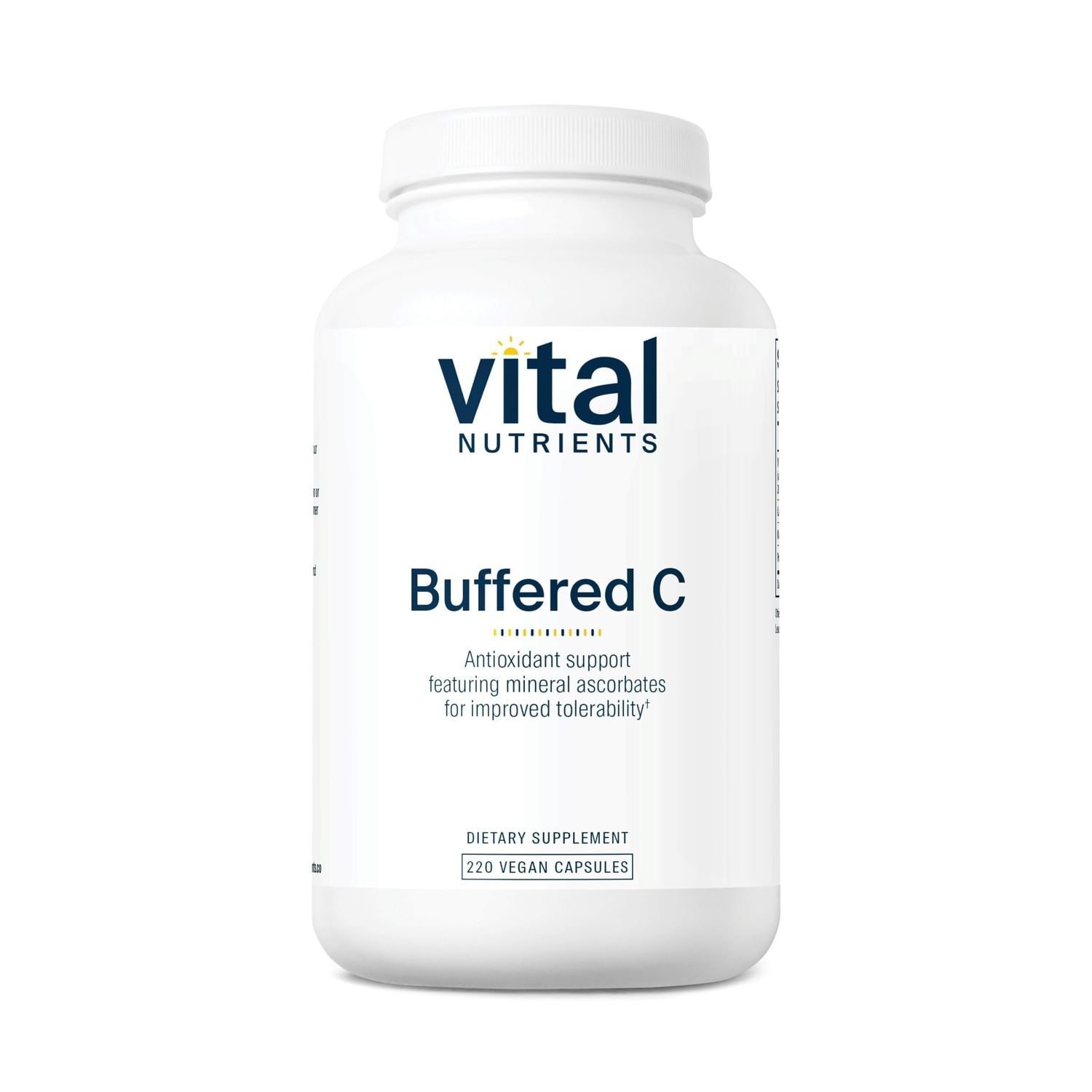 Vital Nutrients Buffered Vitamin C 500mg | Vegan Gentle Vitamin C for Sensitive Individuals* | Immune Support Supplement* | Gluten, Dairy and Soy Free | Non-GMO | 220 Capsules