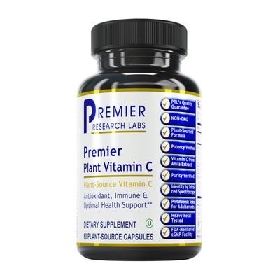 Premier Research Labs Vitamin C Supplement - Natural Vitamin C, Whole Food Vitamin C, Essential C Complex, Pure with Bioflavonoids &amp; Organic Ingredients - 60 Vegetarian Capsules