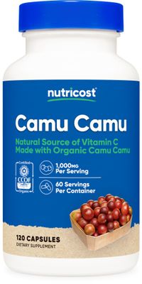 Nutricost Camu Camu 1000mg, 120 Capsule - CCOF Certified Made with Organic Camu Camu, Non-GMO, Gluten Free