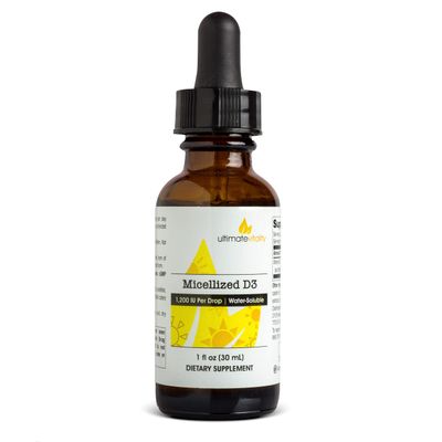 Micellized Vitamin D3 Liquid 750 Servings 1200 IU Per Drop, Best Value, Natural, Soy Free, Water Soluble - 1 Ounce