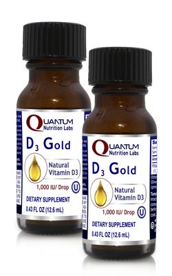 QNL D3 Gold - Vitamin D Liquid Drops - Bone Strength Supplement - Offers Cardiovascular &amp; Immune Support - Premium Health &amp; Wellness Product - 0.43 fl oz (2 Pack)