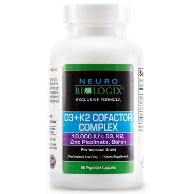 D3+K2 Cofactor Complex - Helps Maximize Vitamin D Benefits for Bone, Heart &amp; Immune Support - Formulated with Vitamin D3, K2 (vitaMK7), Zinc &amp; Boron to Promote Efficient Calcium Utilization - 60 Caps