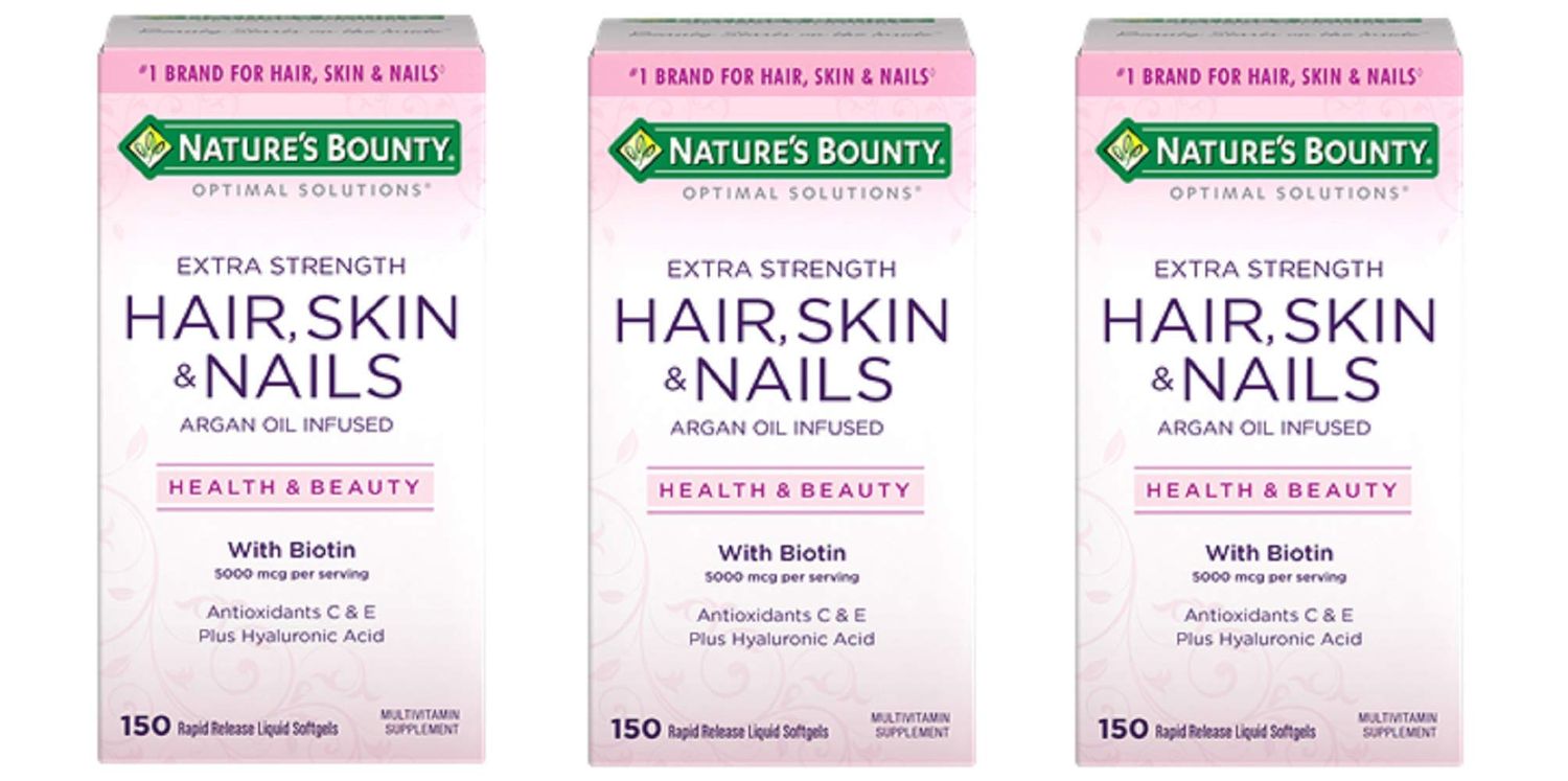 Nature&#39;s Bounty Extra Strength Hair Skin Nails, 150Count, Pack of 3