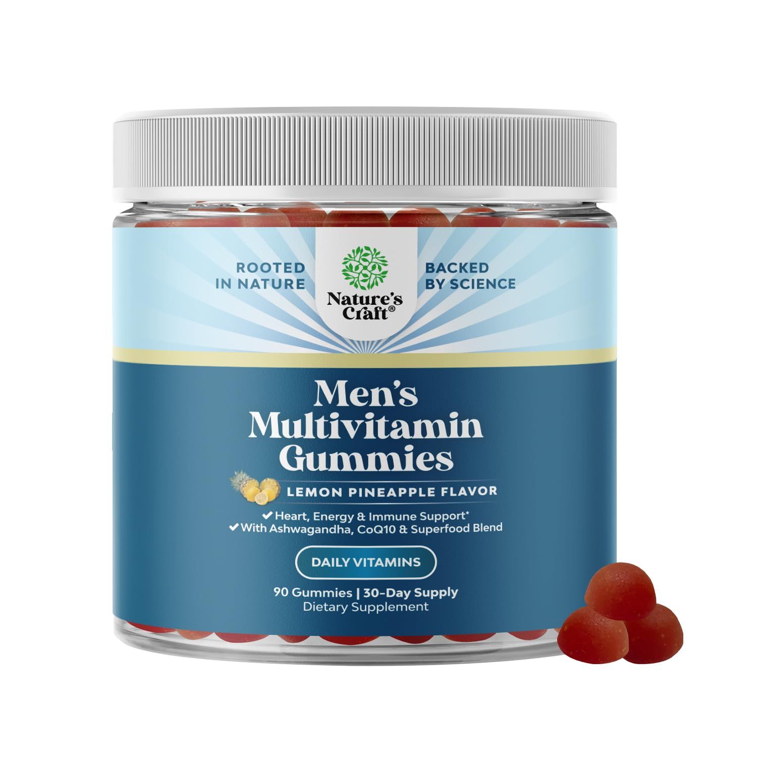 Men&#39;s Multivitamin Gummies with Superfood Complex - Daily Multivitamin for Men Gummies with CoQ10 and Ashwagandha for Energy and Immune Support - Adult Multivitamin Gummy with Essential Minerals