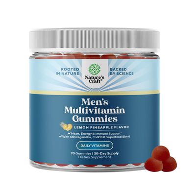 Men&#39;s Multivitamin Gummies with Superfood Complex - Daily Multivitamin for Men Gummies with CoQ10 and Ashwagandha for Energy and Immune Support - Adult Multivitamin Gummy with Essential Minerals