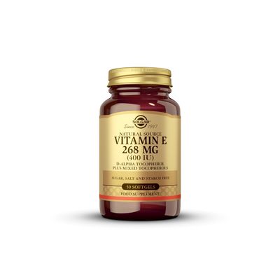 Solgar Vitamin E 268 mg (400 IU) - 50 Softgels - Naturally Sourced - Gluten Free, Dairy Free - 50 Servings