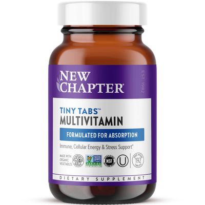 New Chapter Tiny Tabs Multivitamin with 20+ Nutrients for Immune, Cellular Energy &amp; Stress Support, Including Vitamin D3 + B Vitamins, 192 Count