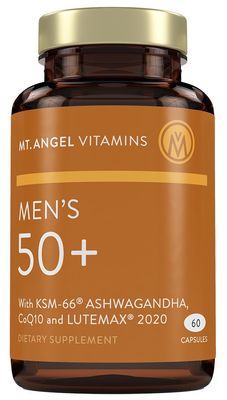 Mt. Angel Vitamins - Daily Mens Multivitamin 50+ Adult Formula with Iron, Calcium, KSM-66 Ashwaganda, and a Potent Proprietary Herbal Blend of The Best Mens Vitamins - 60 Count Capsules