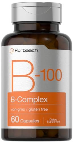 Horbach Vitamin B-100 Complex | 60 Quick Release Capsules | Non-GMO and Gluten Free Supplement