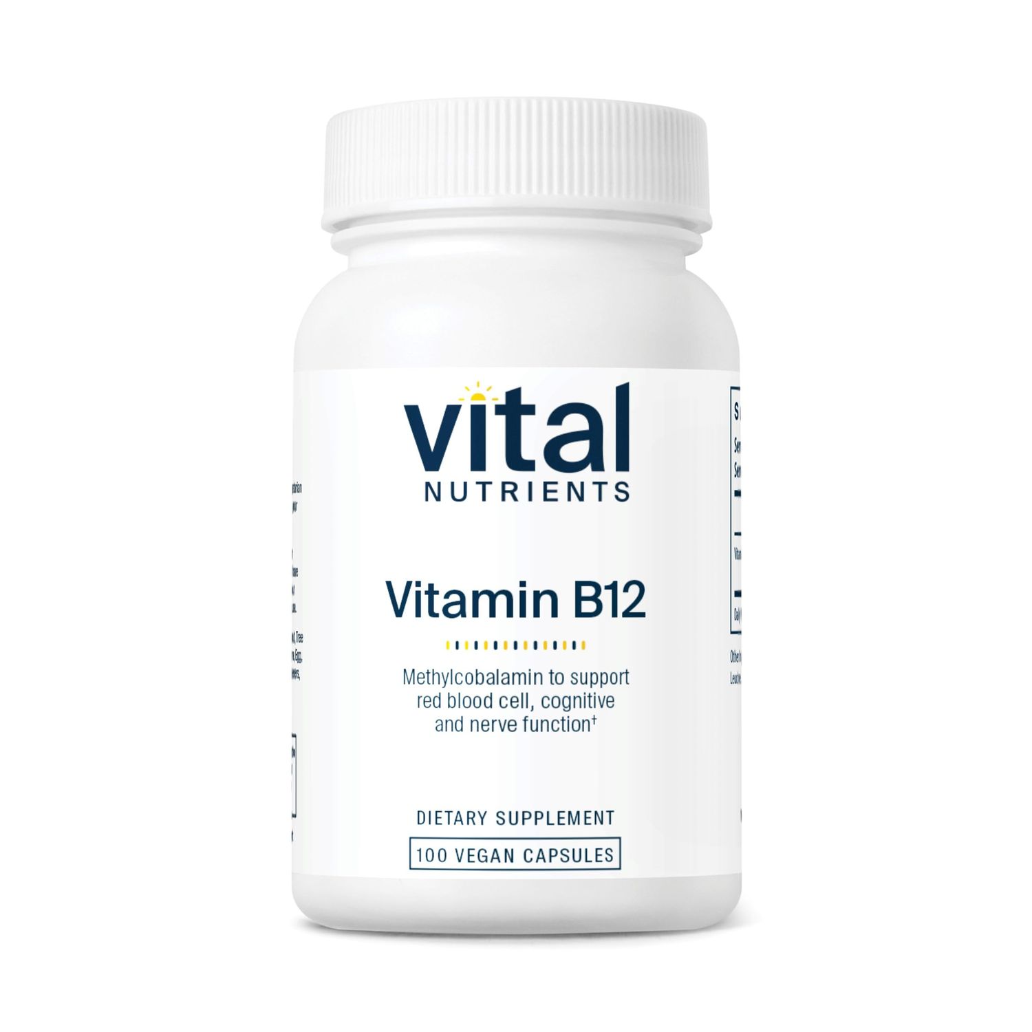 Vital Nutrients Vitamin B12 1000mcg | Vegan Methylated B12 | Methylcobalamin for Metabolism, Cognitive, &amp; Nervous System Health* | High-Potency B12 Supplement | Gluten, Dairy, Soy Free | 100 Capsules