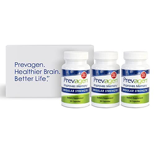 Prevagen Regular Strength 10mg, 30 Capsules |3 Pack| with Apoaequorin &amp; Vitamin D with Attractive and Stackable Storage Box