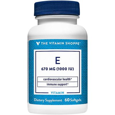 Vitamin E 1,000IU - Natural Source, Supports Healthy Cardiovascular System, Immune Health &amp; Eye Health - Once Daily (60 Softgels) by The Vitamin Shoppe