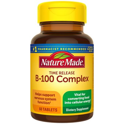 Nature Made B-100 Complex Time Release Tablets, 60 Count for Metabolic Health (Pack of 3)