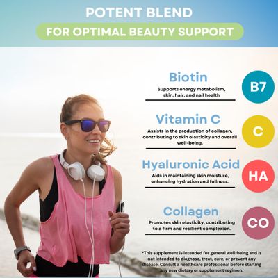 rahni Collagen | Biotin 1000 mcg | Supplement for Hair, Nails and Skin Growth | Joint Health Support | Hyaluronic Acid | Vitamin C | for Men & Women | Made in The USA | 90 Capsules