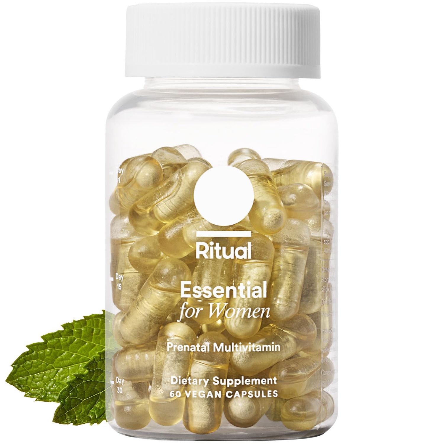Ritual Essential for Women Prenatal Multivitamin: Folate &amp; Choline for Neural Tube Support, Omega-3 DHA for Fetal Brain Development, Iron, Calcium-Helper D3 &amp; K2, Non-GMO, Vegan, Mint, 30 Days