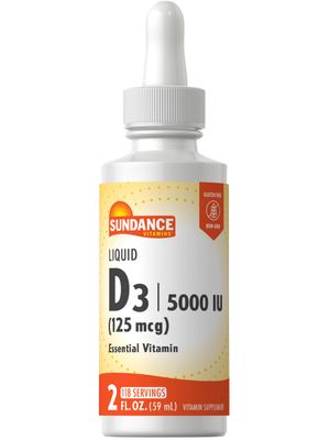 Sundance Liquid Vitamin D3 5000 IU | 2 Fluid Ounces | Essential Vitamin Liquid Drops | Vegetarian, Non-GMO, and Gluten Free Supplement