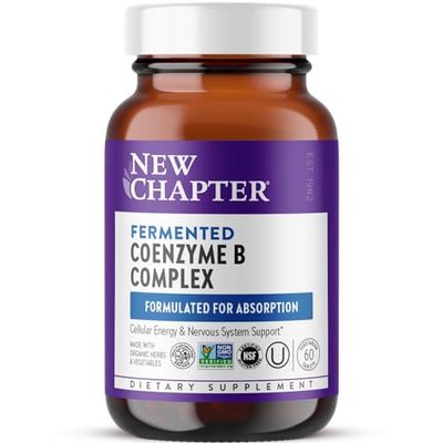 New Chapter Vitamin B Complex - Fermented Coenzyme B Complex Rich in Vitamin B12 + Vitamin B6 + Biotin + Made with Organic Ingredients - 60 ct