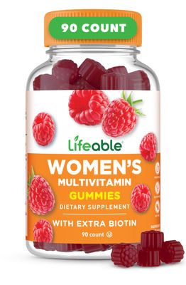 Lifeable Womens Multivitamin Gummy | with Vitamin A, C, D, E, Niacin, B6, Folate, B12, Biotin, Pantothenic Acid, Iodine, Zinc | Great Tasting Multivitamin for Women Gummies | 90 Gummies