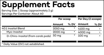 Molecular Fertility Inositol | Myo &amp; D-Chiro Inositol in 40:1 Ratio | 60 Servings | 30 Day Supply