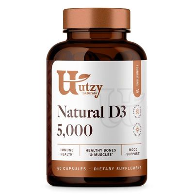Natural D3 5,000IU | Vitamin D Cholecalciferol | 60 Capsules | Made in USA | 3rd Party Tested