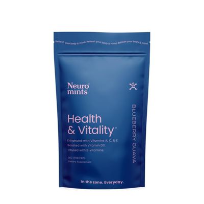 Neuro Mints | Health and Vitality Mints | Vitamin A, C, D3, E, B3, B6, B12, Folate | All Natural + Sugar Free + Vegan + Keto | Multivitamin Supplement for Adults | Blueberry Guava (90 Mints)