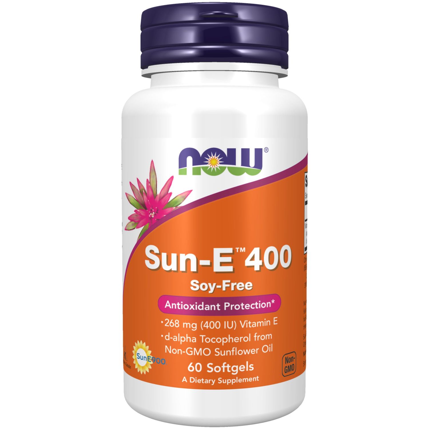 NOW Foods Supplements, Sun-E 400 IU with d-alpha Tocopherol from Non-GMO Sunflower Oil, 60 Softgels