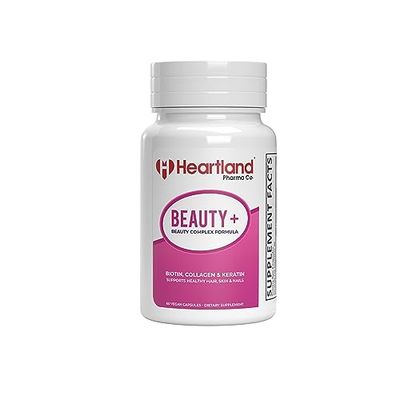 Beauty+ Complex Formula Capsules | Biotin, Collagen &amp; Keratin | Supports Healthy Hair, Skin, &amp; Nails Dietary Supplement | 60 Count