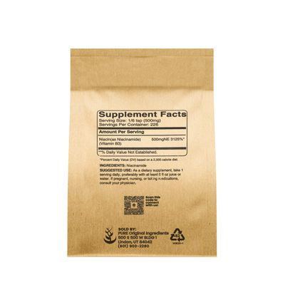 Pure Original Ingredients Niacinamide 4oz Flush-Free, Gluten-Free