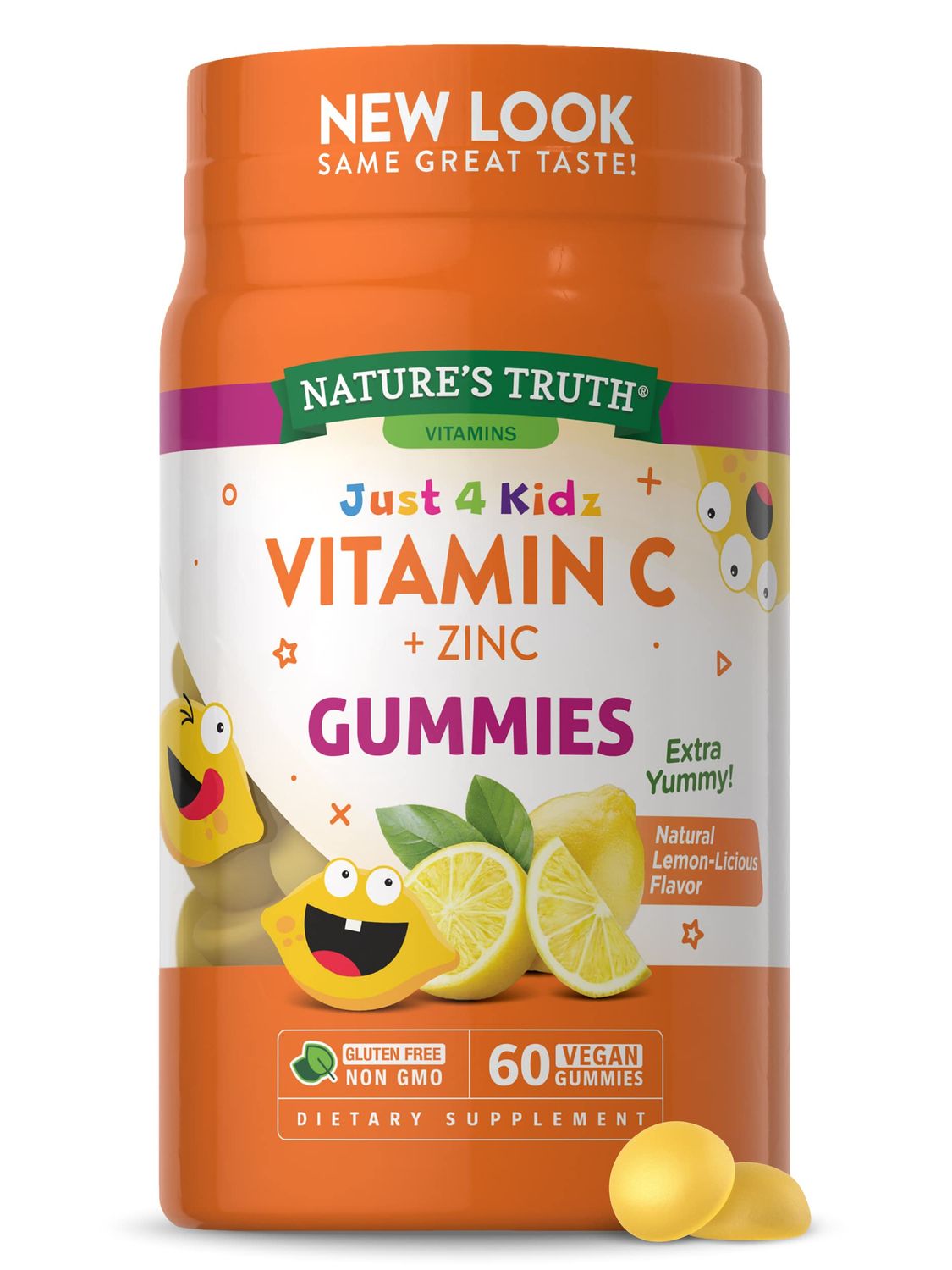 Nature&#39;s Truth Vitamin C Gummies for Kids | with Zinc | 60 Count | Vegan, Non-GMO &amp; Gluten Free