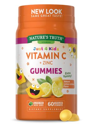 Nature&#39;s Truth Vitamin C Gummies for Kids | with Zinc | 60 Count | Vegan, Non-GMO &amp; Gluten Free