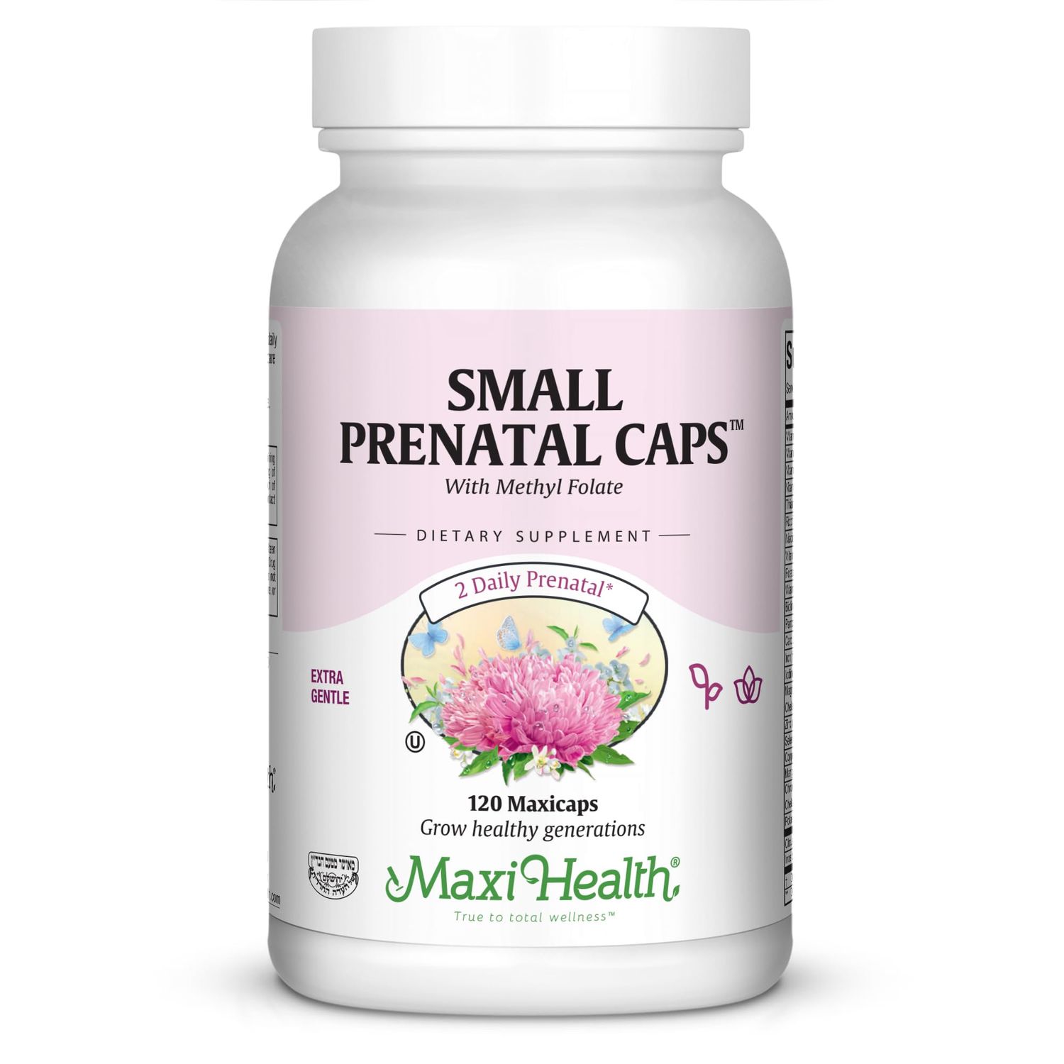 Maxi Small Prenatal Capsules with Methyl Folate 120 ct