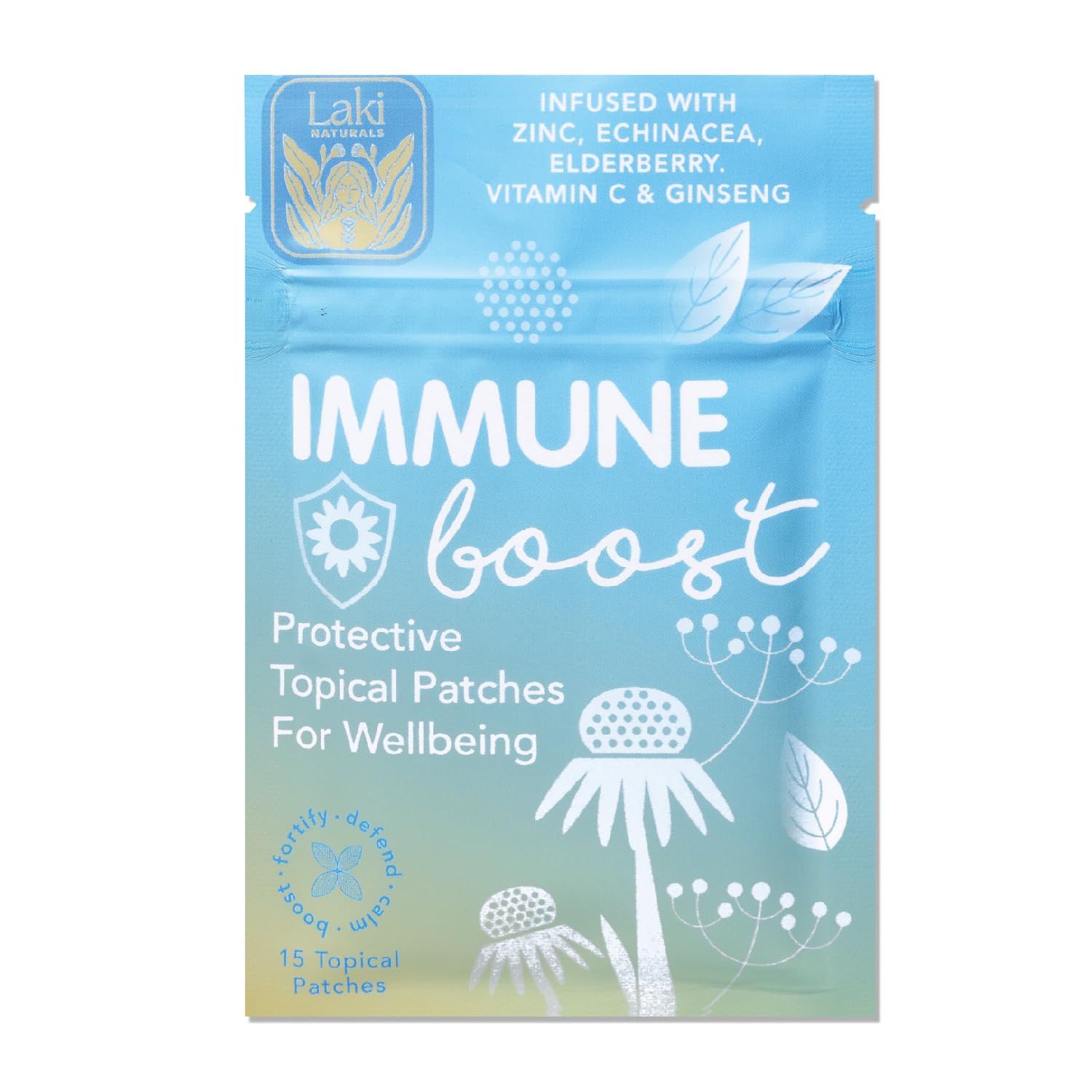 Laki Naturals Immune Boost Patch (Pack of 15) | Natural Immunity Defense | Daily Support for Your Body&#39;s Systems
