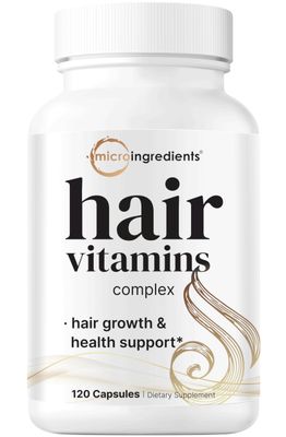 Hair Growth Vitamins Complex, 120 Capsules | 14-in-1 Formula with 5,000mcg Biotin, Collagen, Keratin, Vitamin C, Saw Palmetto &amp; More | Vitaminas Para El Cabello | Promotes Natural Growth &amp; Thickness