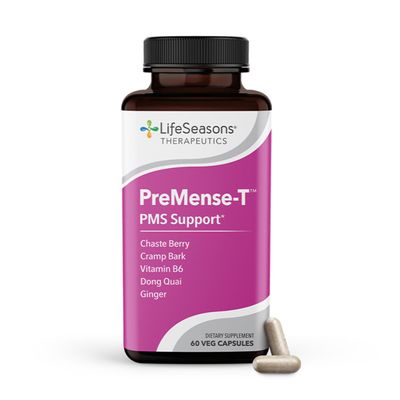 PreMense-T - PMS Relief Supplement - Ginger, Cramp Bark, Black Cohosh, Dong Quai, Chasteberry &amp; Vitamin B6 - Supports Hormonal Imbalance, Bloating, Cramping &amp; Breast Tenderness - 60 Capsules