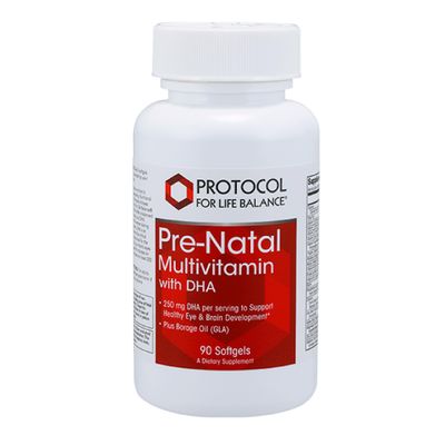 Protocol Pre-Natal Multivitamin with DHA - 250 mg DHA - for Pregnancy &amp; Lactation Support* - with DHA, Calcium, Copper, B12 &amp; Vitamin C - Halal &amp; Dairy Free - 90 Softgels