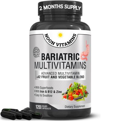 Bariatric Multivitamin with Iron for Women &amp; Men All-in-One 42 Superfood Blend for Post-Surgery Easy-to-Swallow -2-Month Supply (- Superfood Blend for Energy, Halal - Made in USA (120 Capsules)