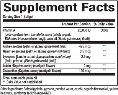 Natural Factors BetaCareAll 25,000 IU, Vitamin A for Healthy Skin, Vision and Immune Function, 90 Softgels