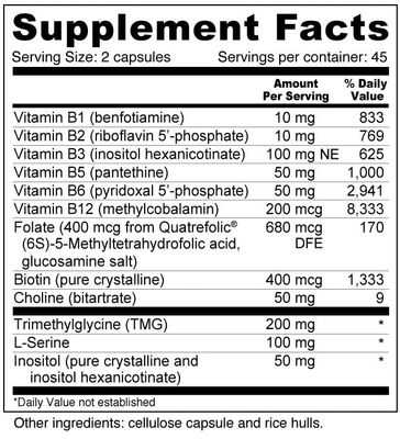 Wellness Resources Super Coenzyme B Complex - Highly Absorbable Coenzyme B Vitamins + MethylFolate for Energy, Stress, Hair (90 Capsules)