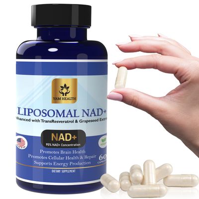 Liposomal NAD+ 810mg, Nicotinamide Riboside Equivalent with Trans-Resveratrol 300mg, - Premium Halal NAD Supplement for Energy Metabolism, DNA Repair and Longevity, Vegan, Non-GMO, USA Manufactured